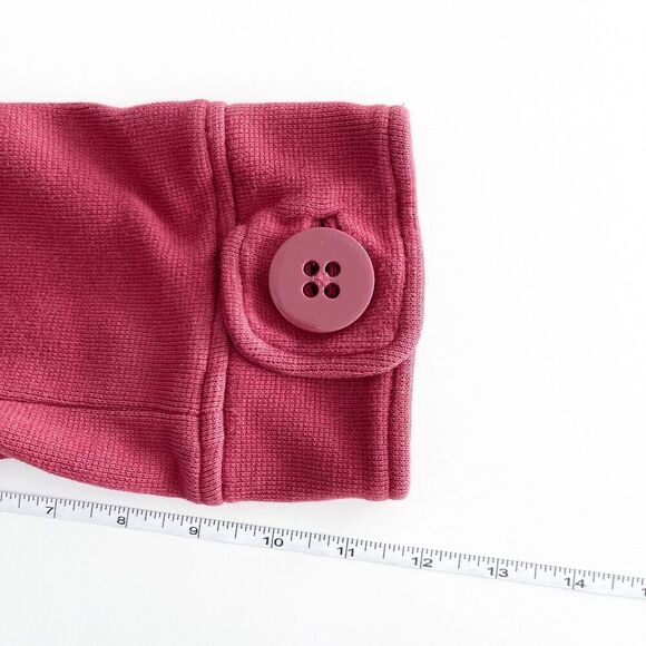 Banana Republic Women's 3/4 Sleeve Button Front Pea Coat Red Medium - Picture 3 of 9